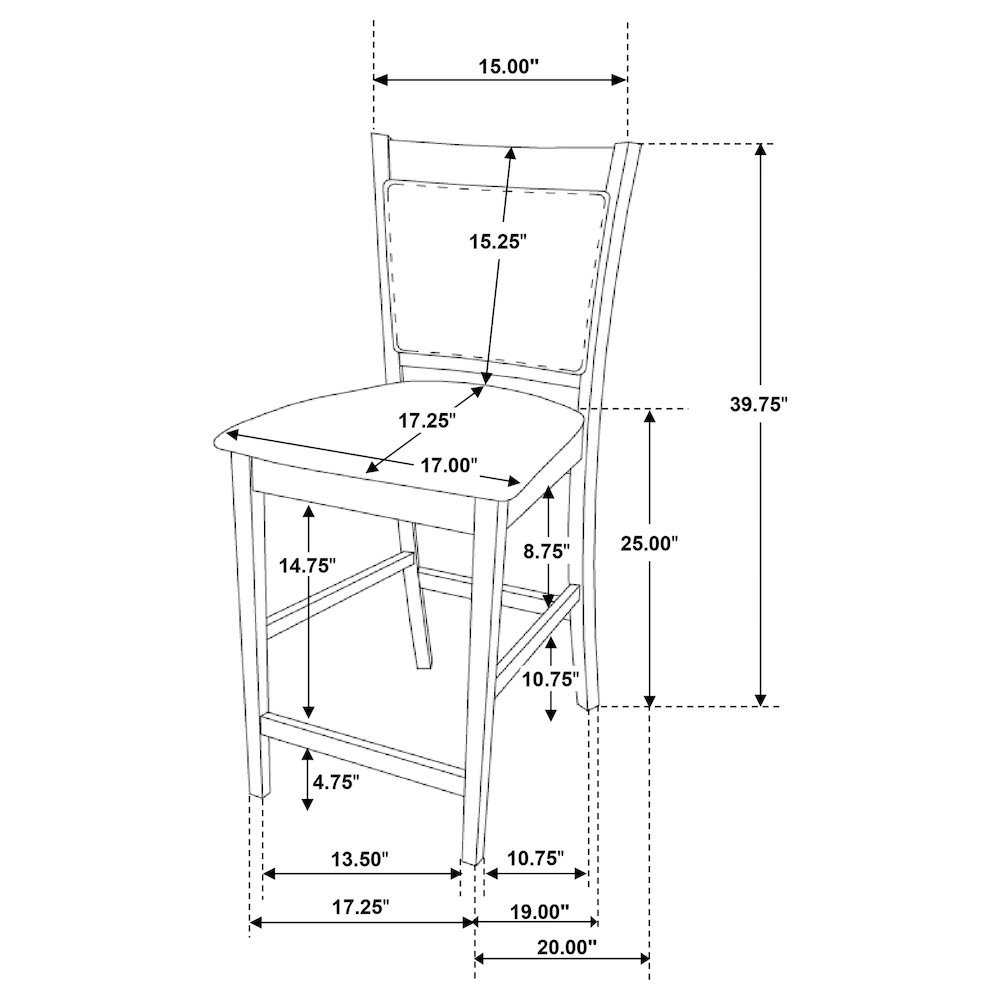 Casual Espresso Counter Height Stools (Set of 2). Picture 13