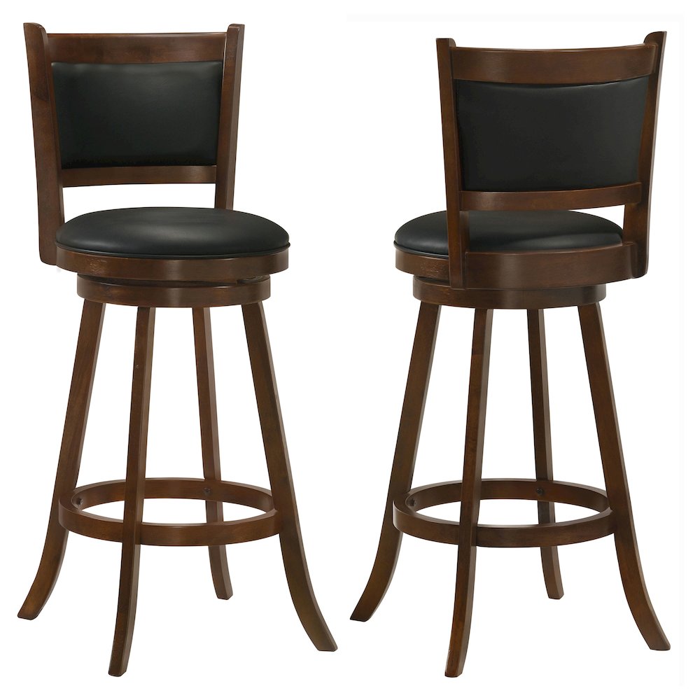 Transitional Chestnut Wooden Swivel Stools (Set of 2). Picture 1