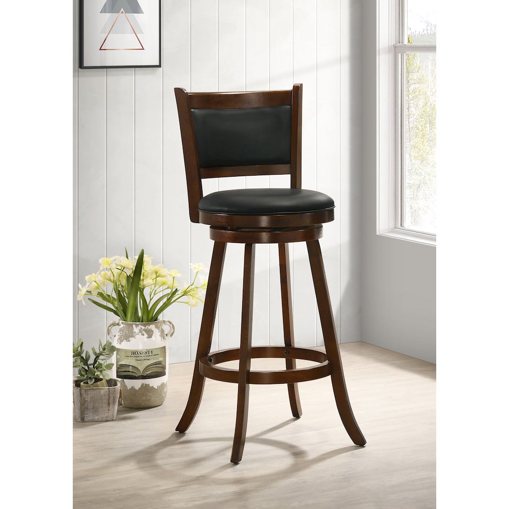 Transitional Chestnut Wooden Swivel Stools (Set of 2). Picture 2