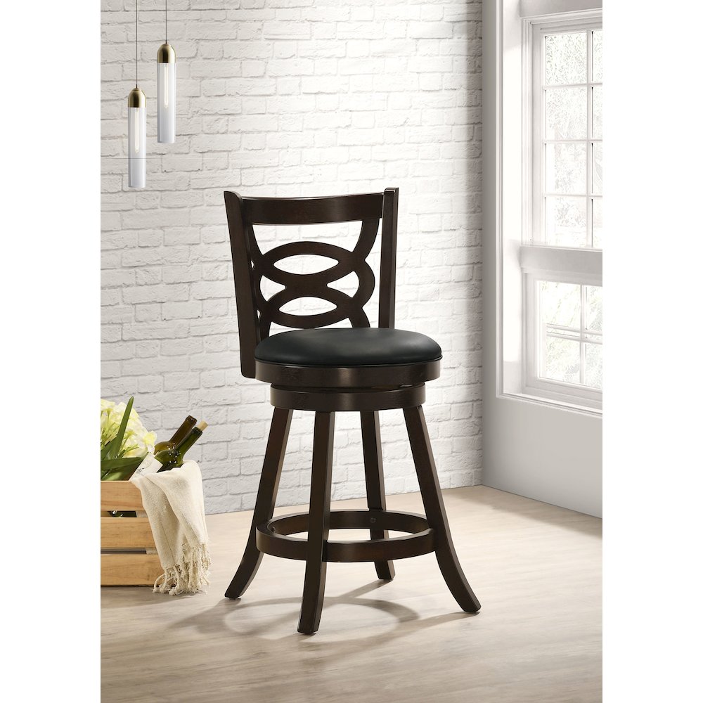 Black Swivel Counter Height Stools (Set of 2). Picture 2