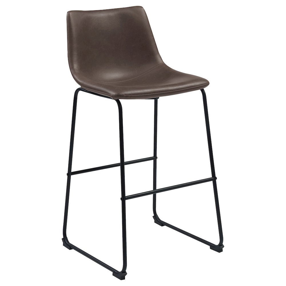 Industrial Brown Faux Leather Stools (Set of 2). Picture 3