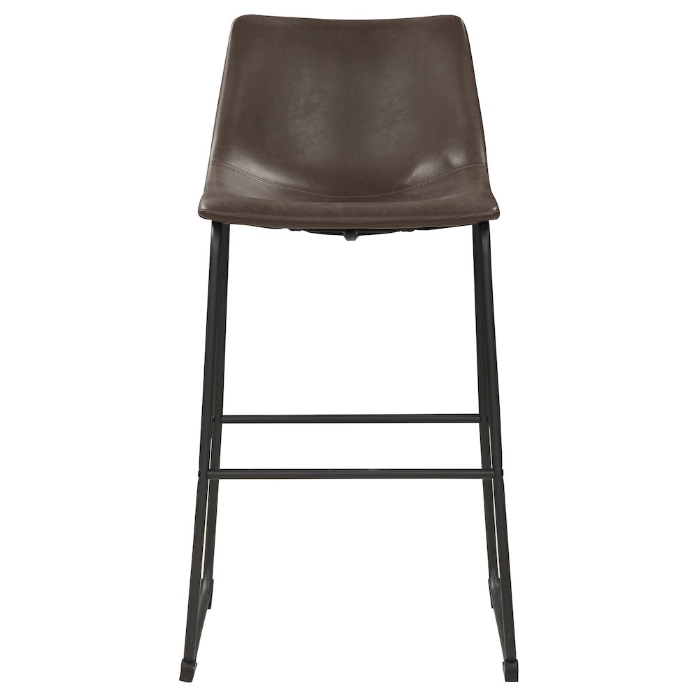 Industrial Brown Faux Leather Stools (Set of 2). Picture 4