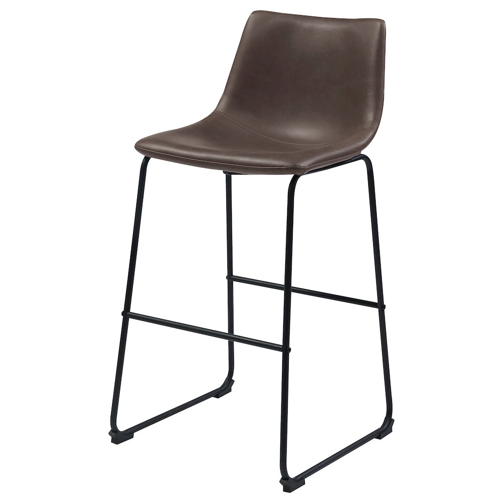 Industrial Brown Faux Leather Stools (Set of 2). Picture 5