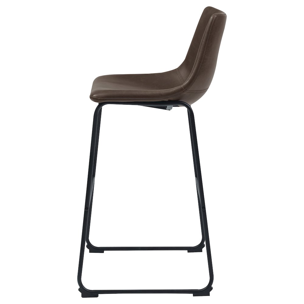 Industrial Brown Faux Leather Stools (Set of 2). Picture 6