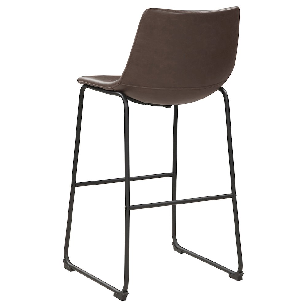 Industrial Brown Faux Leather Stools (Set of 2). Picture 7
