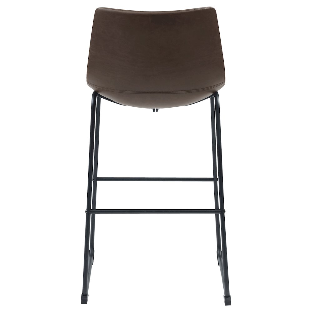 Industrial Brown Faux Leather Stools (Set of 2). Picture 8