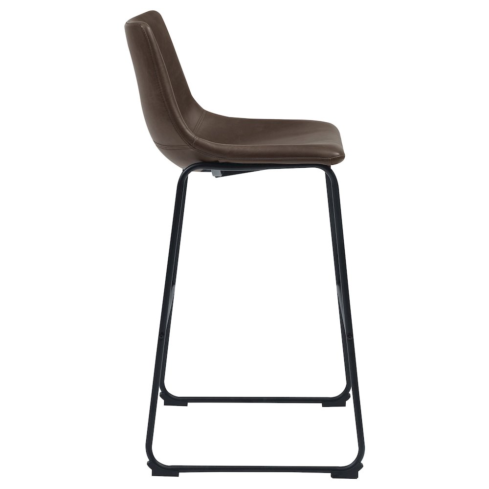Industrial Brown Faux Leather Stools (Set of 2). Picture 9
