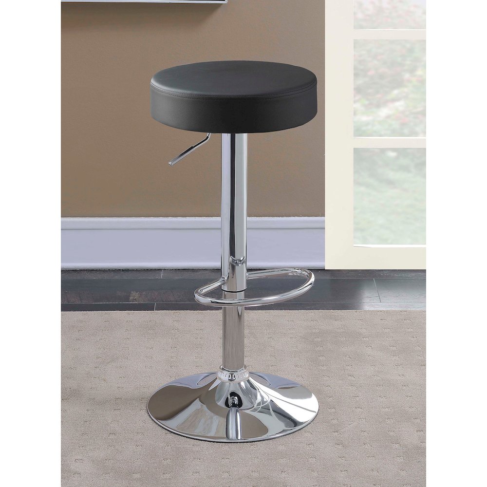 Chrome Adjustable Hydraulic Bar Stool. Picture 2