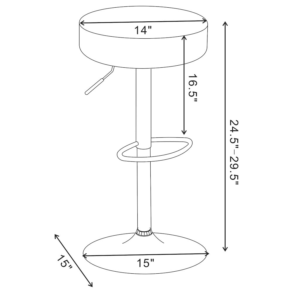 Chrome Adjustable Hydraulic Bar Stool. Picture 8