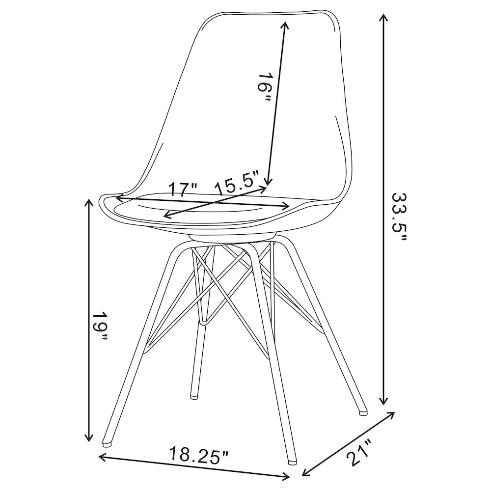 Contemporary Padded Dining Chairs (Set of 2). Picture 10