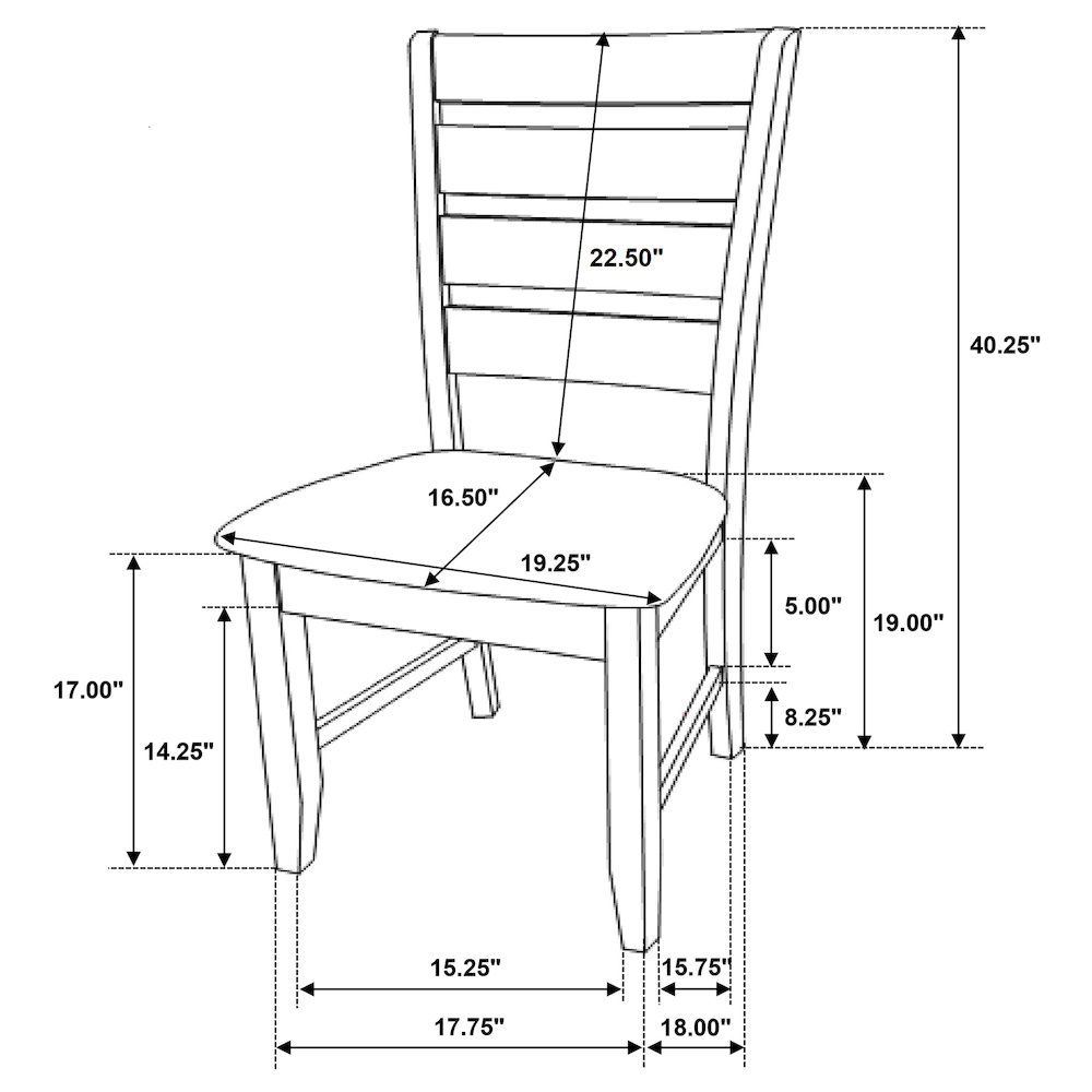 Casual Ladder Back Dining Chairs (Set of 2). Picture 13
