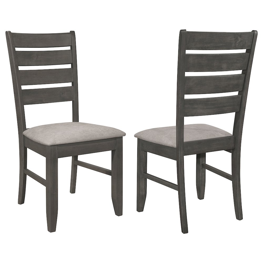 Grey and Dark Grey Padded Seat Side Chair (Set of 2). Picture 1