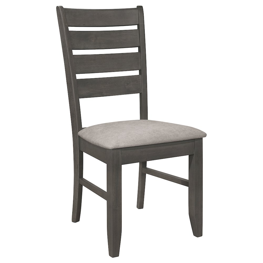 Grey and Dark Grey Padded Seat Side Chair (Set of 2). Picture 3