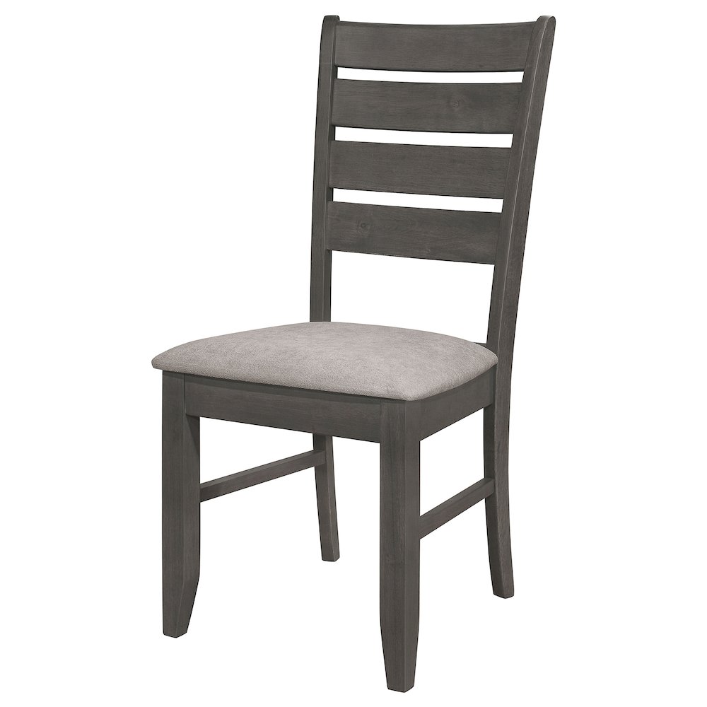 Grey and Dark Grey Padded Seat Side Chair (Set of 2). Picture 5