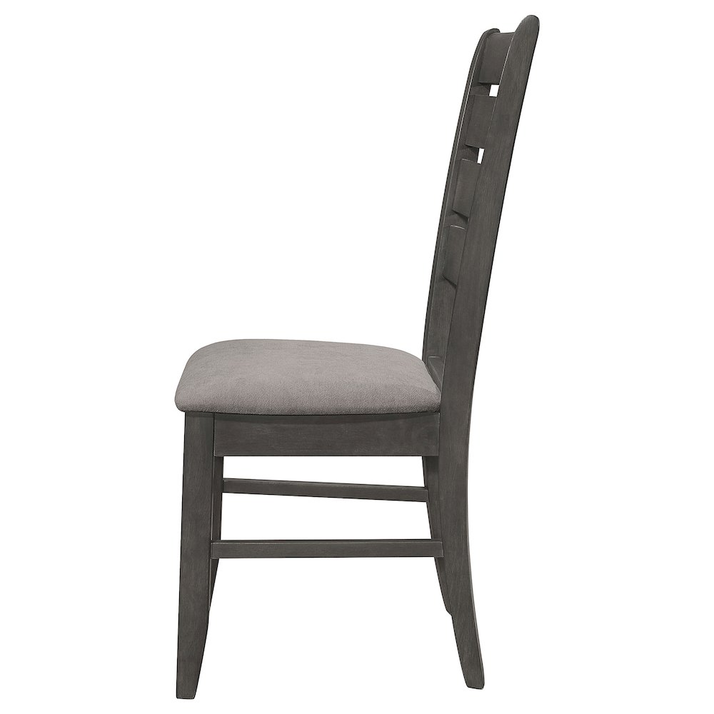 Grey and Dark Grey Padded Seat Side Chair (Set of 2). Picture 6