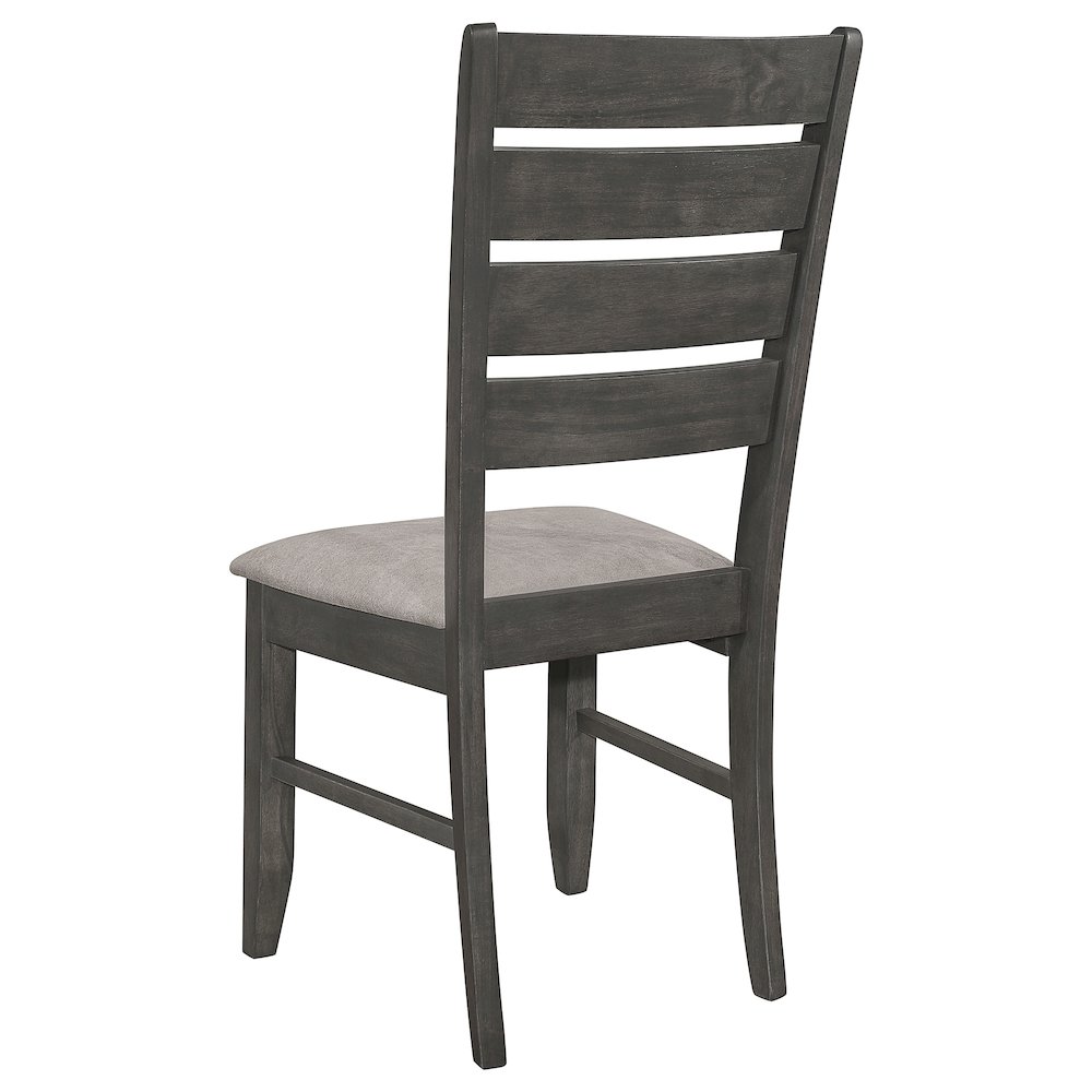 Grey and Dark Grey Padded Seat Side Chair (Set of 2). Picture 7
