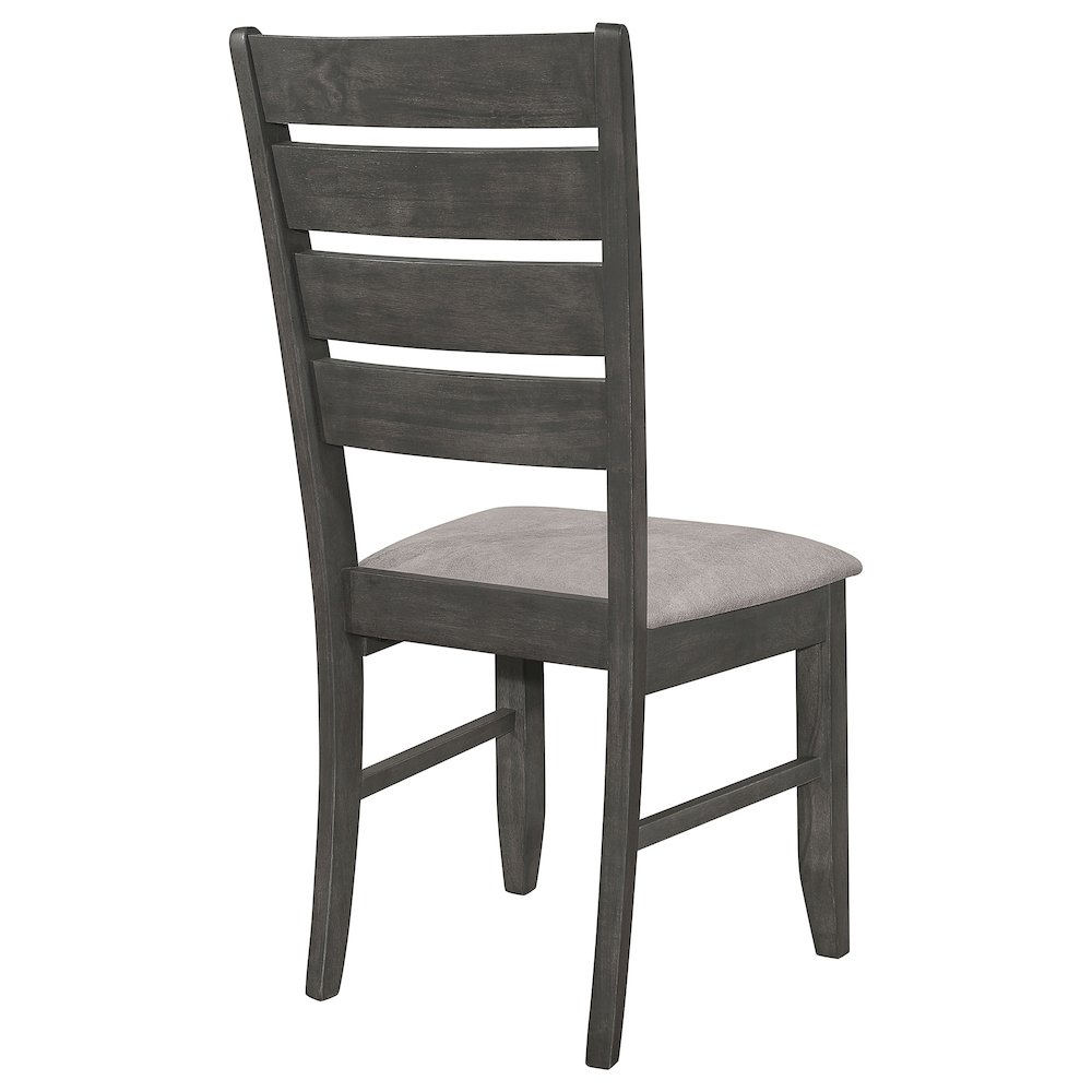 Grey and Dark Grey Padded Seat Side Chair (Set of 2). Picture 9