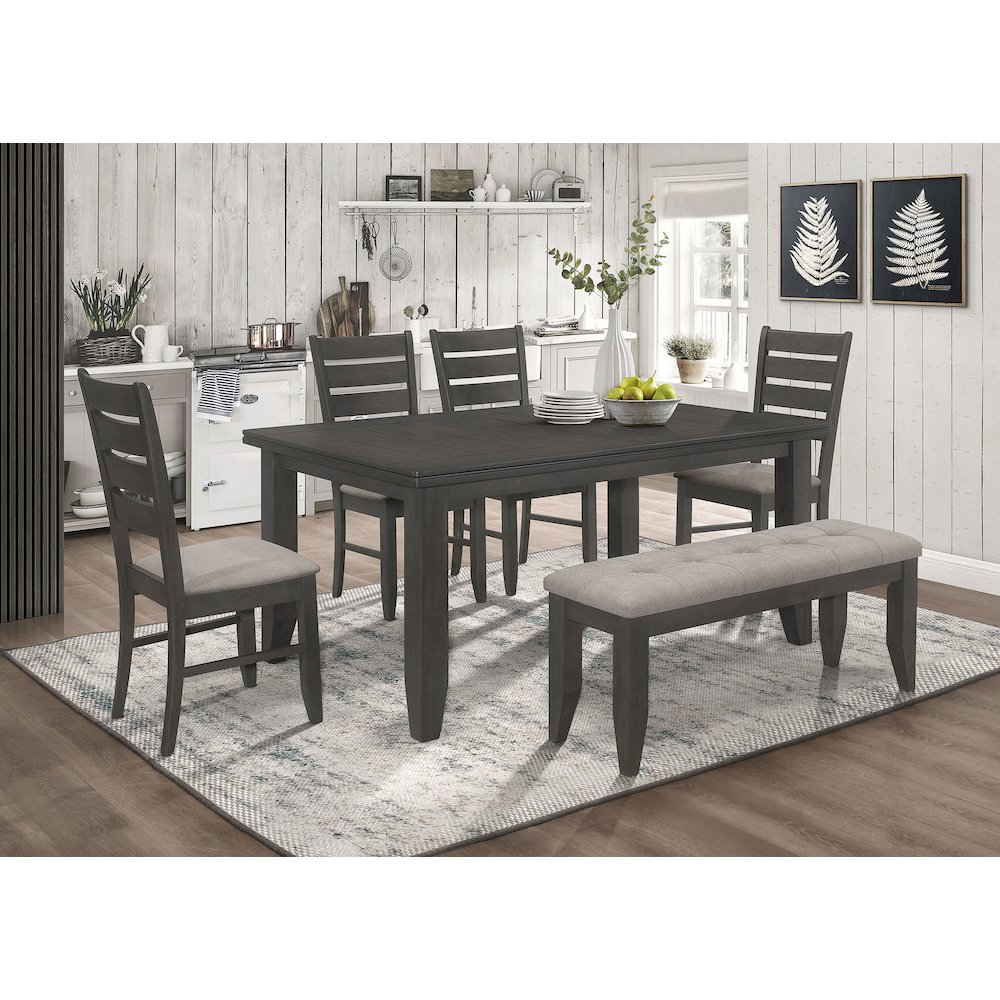 Grey and Dark Grey Padded Seat Side Chair (Set of 2). Picture 15