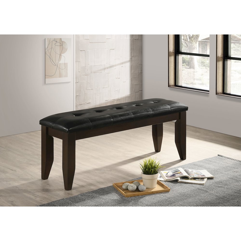 Cappuccino Tufted Dining Bench. Picture 2