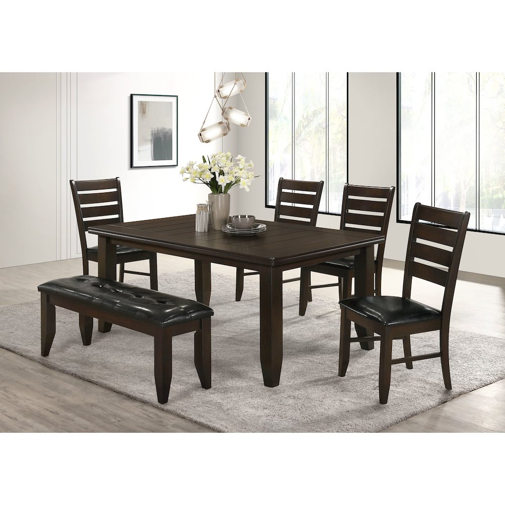 Cappuccino Tufted Dining Bench. Picture 9