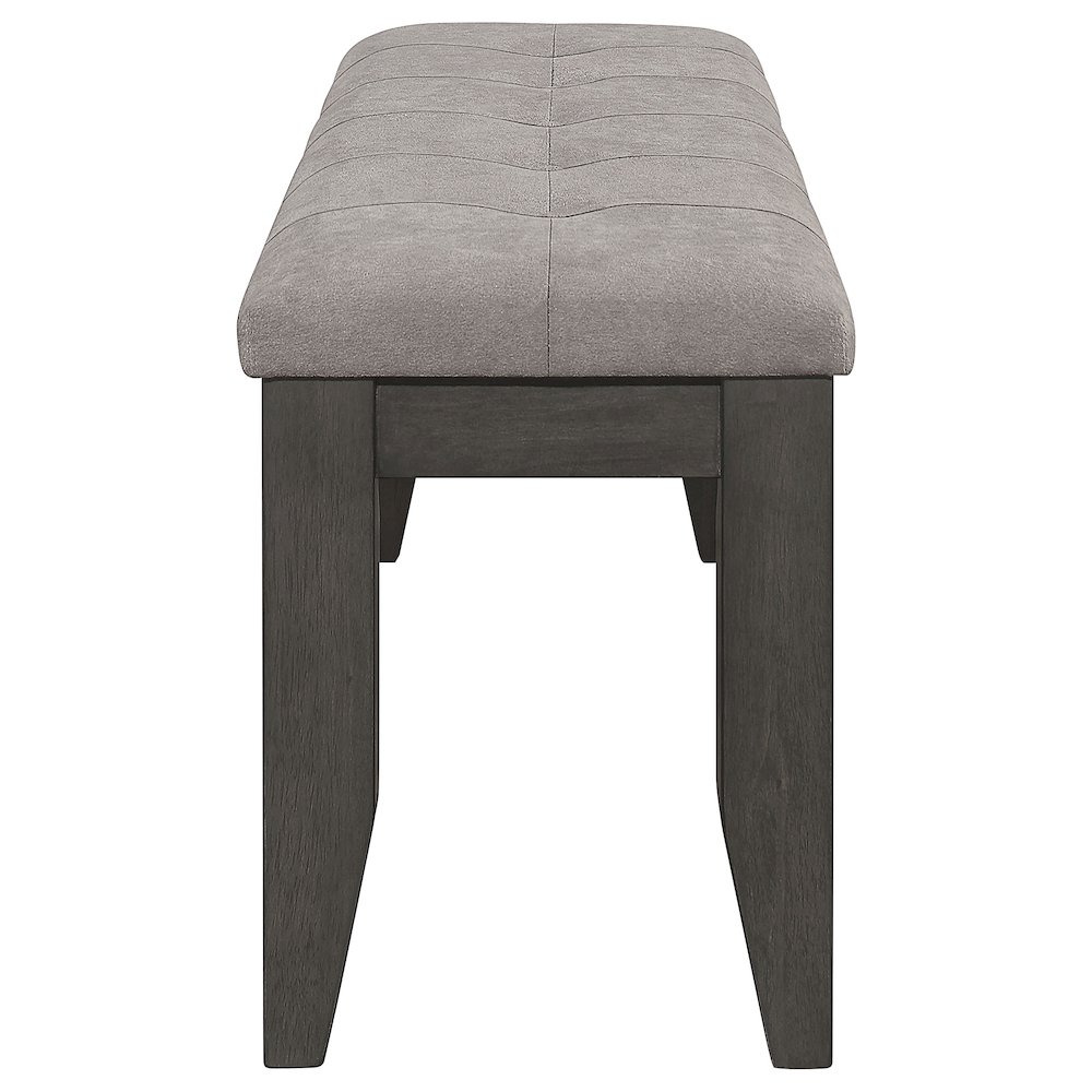 Grey and Dark Grey Tufted Upholstery Bench. Picture 5