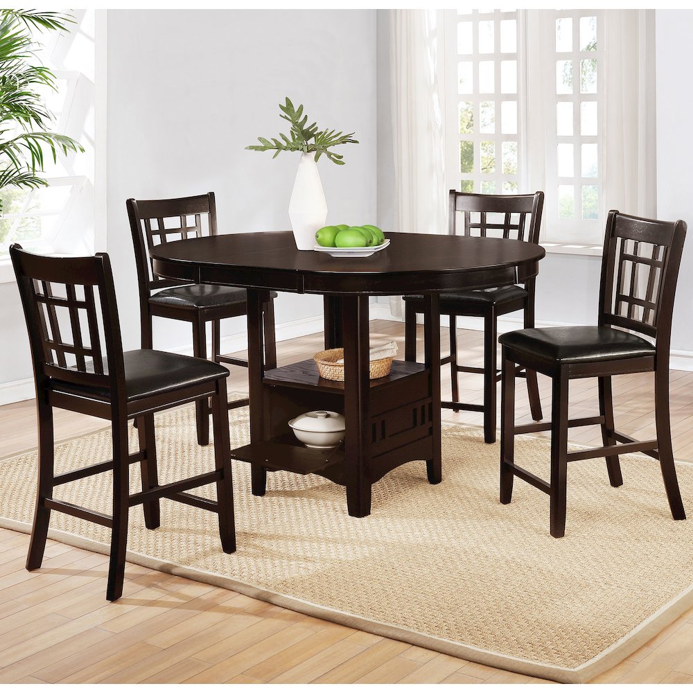 Transitional Espresso Counter Height Stools (Set of 2). Picture 12