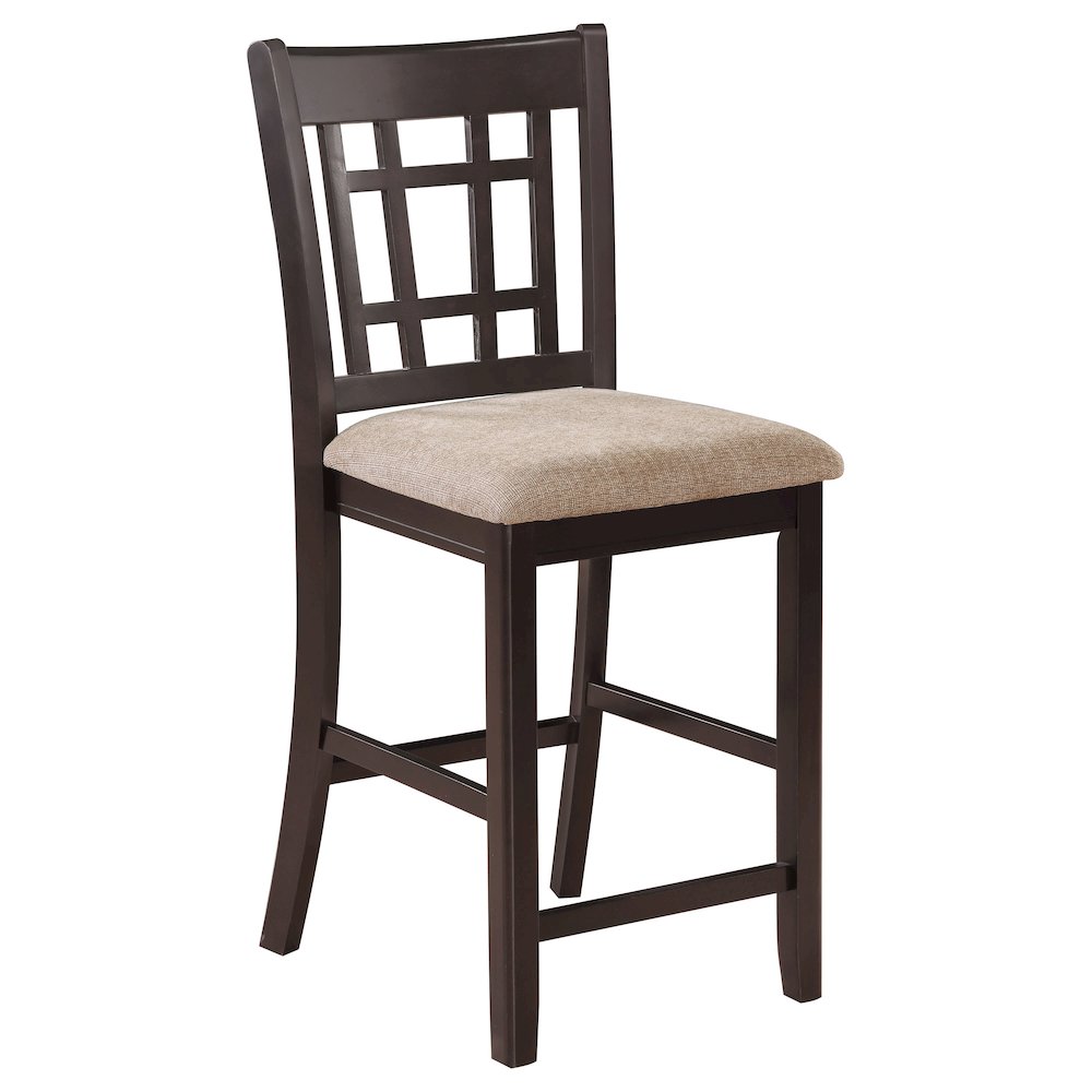 Tan and Espresso Counter Height Stools (Set of 2). Picture 3