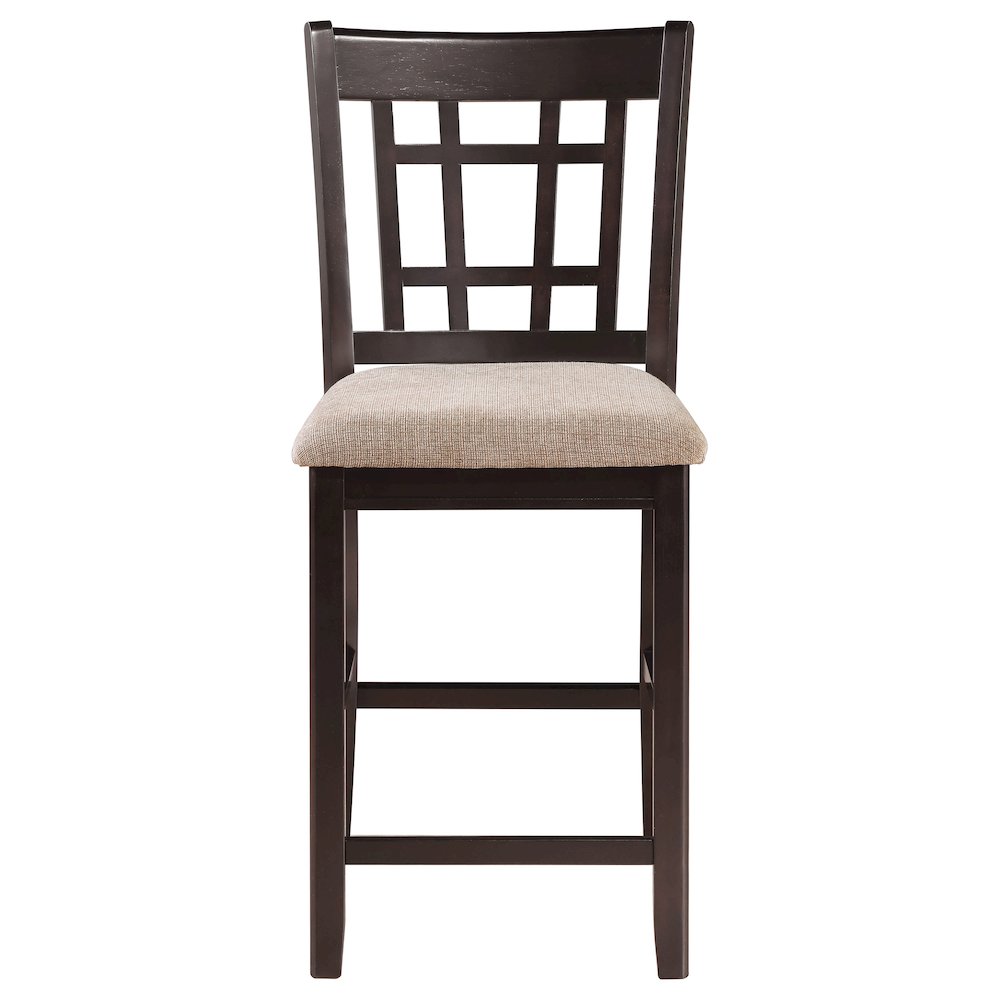 Tan and Espresso Counter Height Stools (Set of 2). Picture 4
