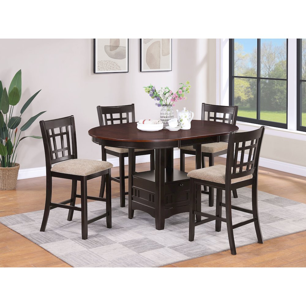 Tan and Espresso Counter Height Stools (Set of 2). Picture 14