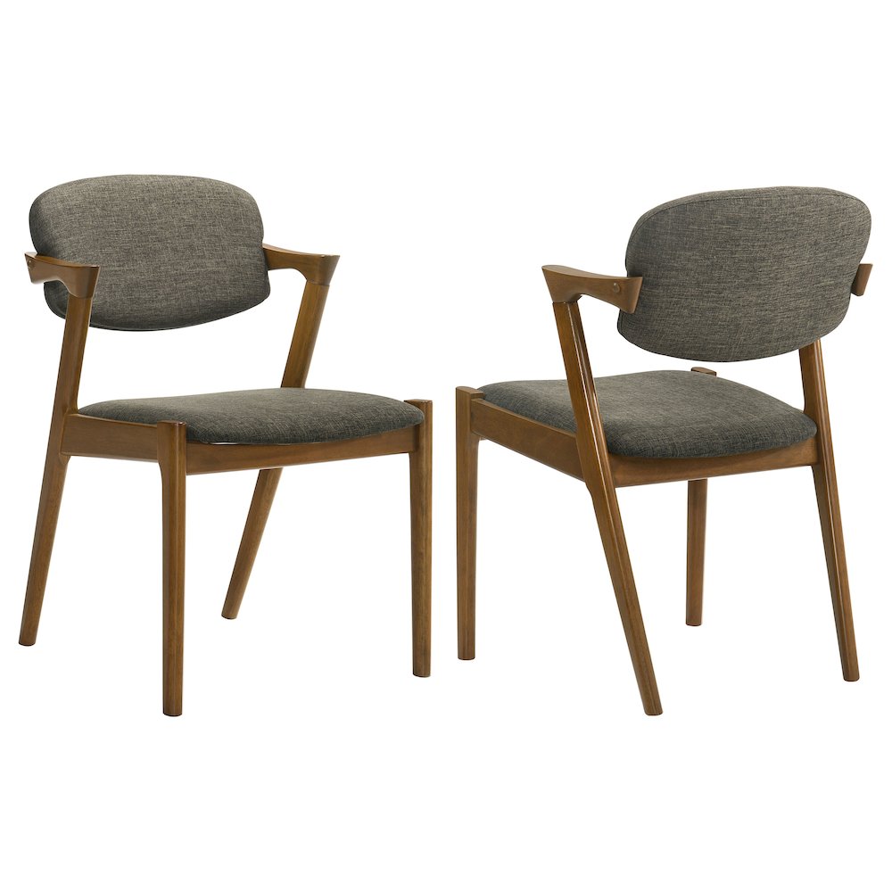 Mid-Century Modern Fabric Dining Chairs (Set of 2). Picture 1