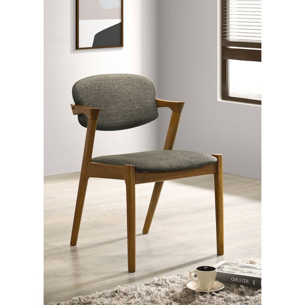 Mid-Century Modern Fabric Dining Chairs (Set of 2). Picture 2