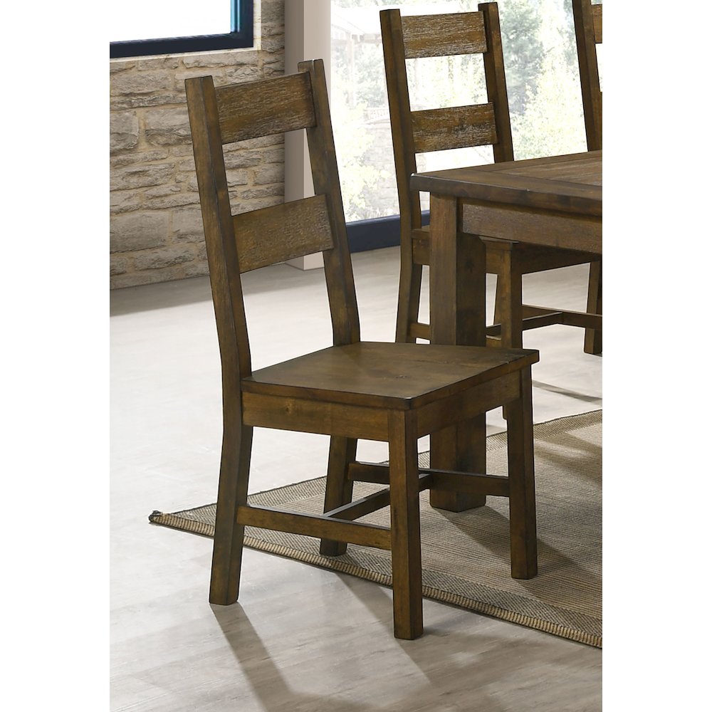 Rustic Wood Dining Chairs (Set of 2). Picture 2