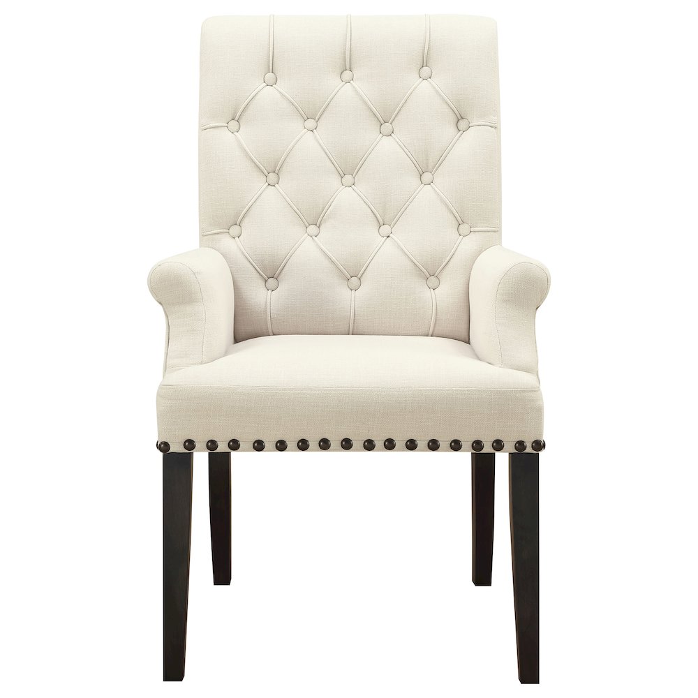 Traditional Tufted Upholstered Armchair. Picture 3