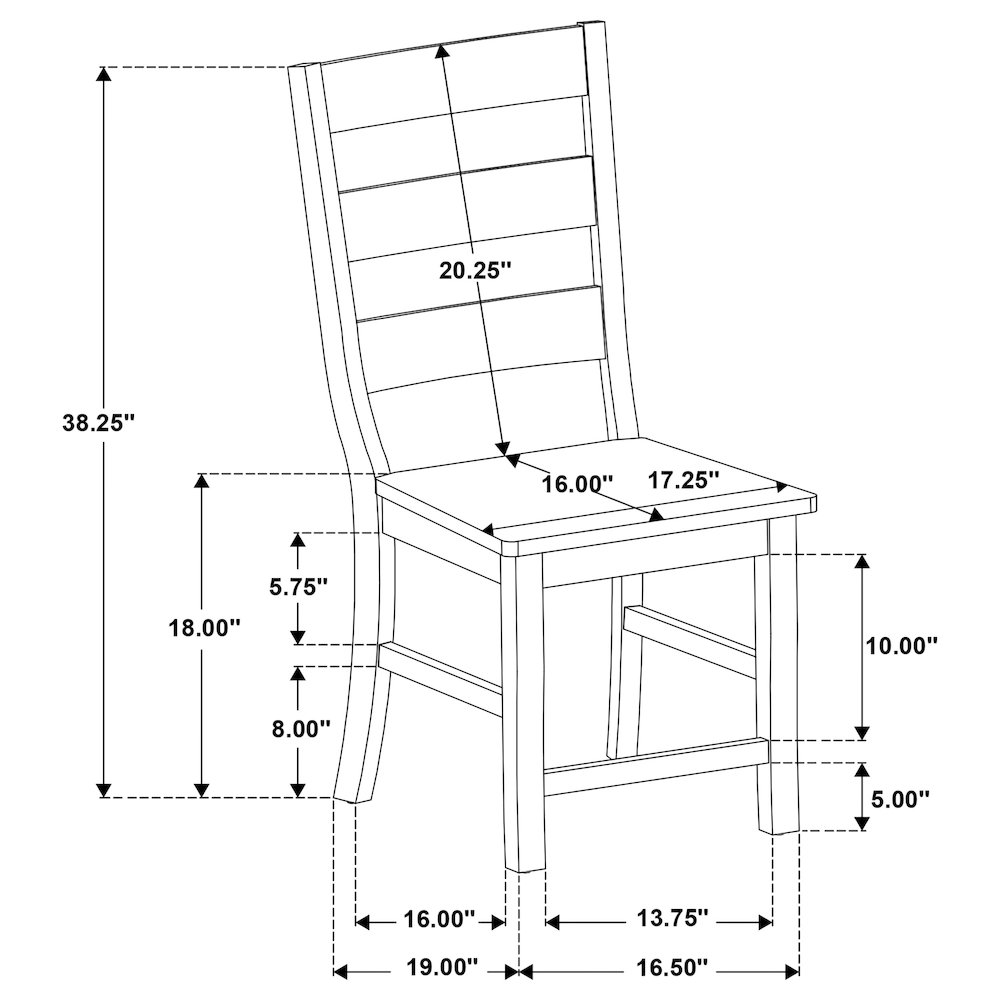 Black Ladder Back Side Chair (Set of 2). Picture 12