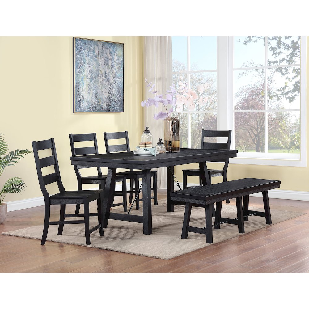 Black Ladder Back Side Chair (Set of 2). Picture 13