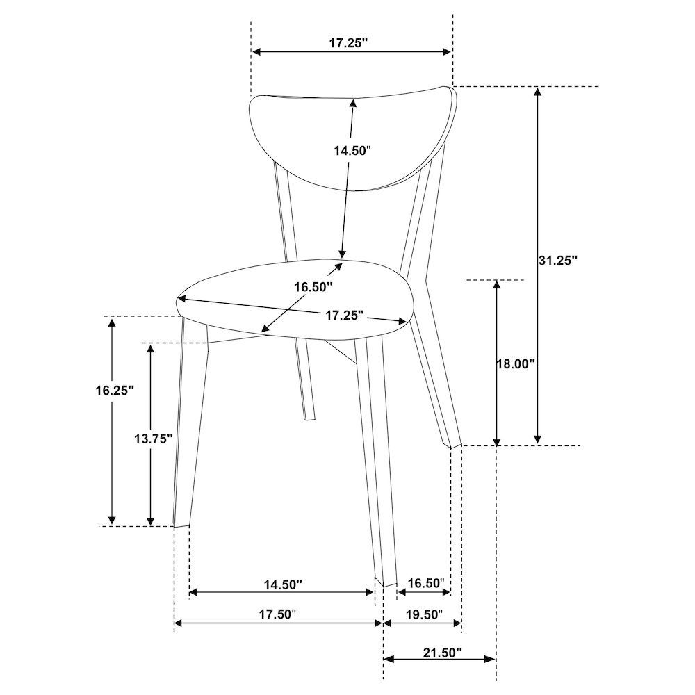 Light Walnut Dining Side Chair (Set of 2). Picture 13