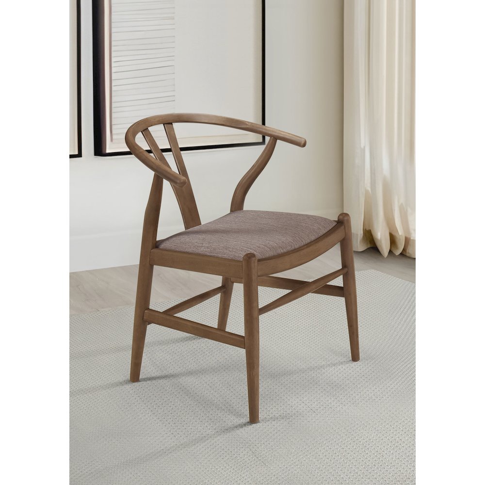Walnut Y-Shaped Dining Side Chair (Set of 2). Picture 2