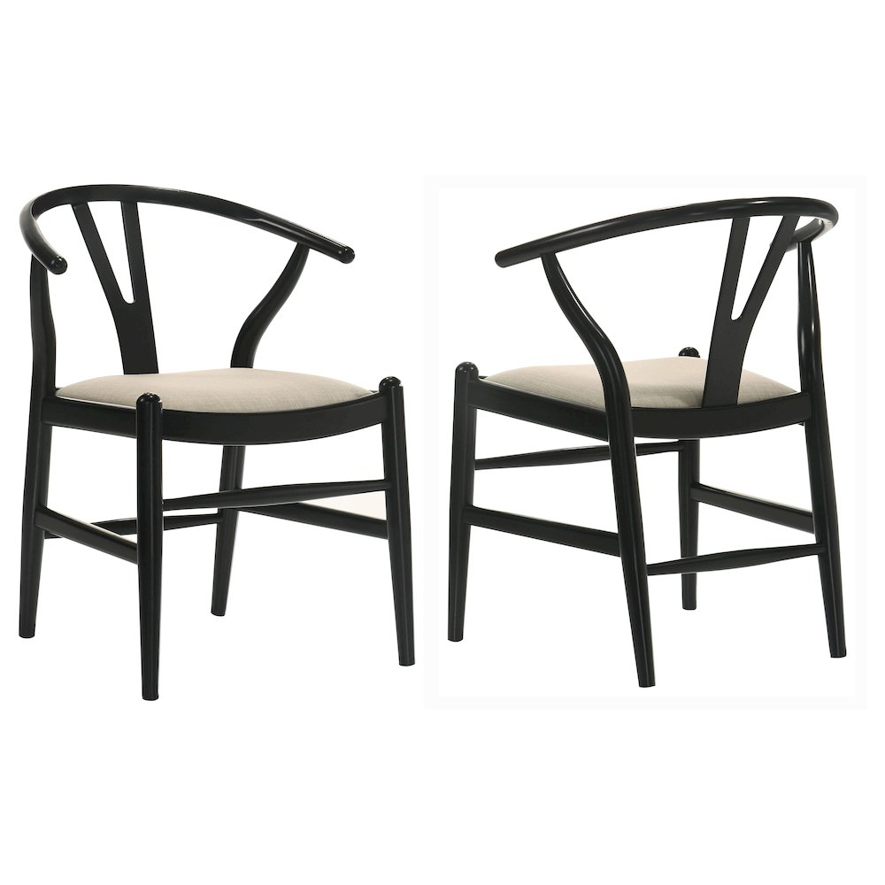 Black Y-Shaped Dining Side Chair (Set of 2). Picture 1