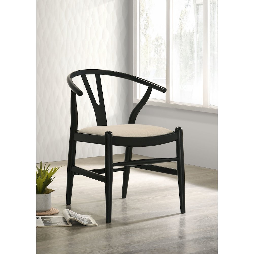 Black Y-Shaped Dining Side Chair (Set of 2). Picture 2
