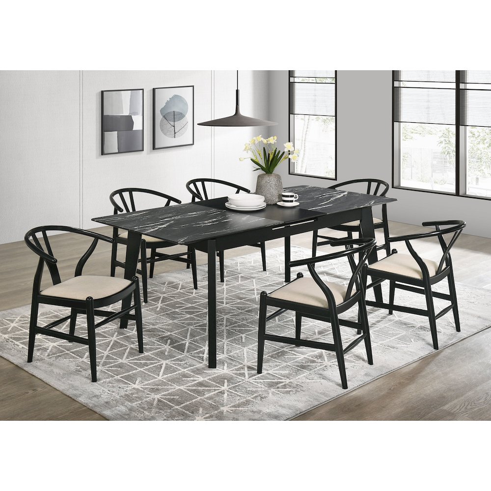 Black Y-Shaped Dining Side Chair (Set of 2). Picture 12