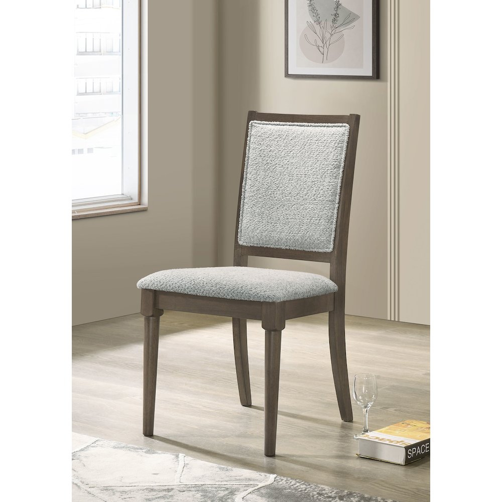 Perkins Dark Brown Upholstered Dining Side Chair (Set of 2). Picture 14