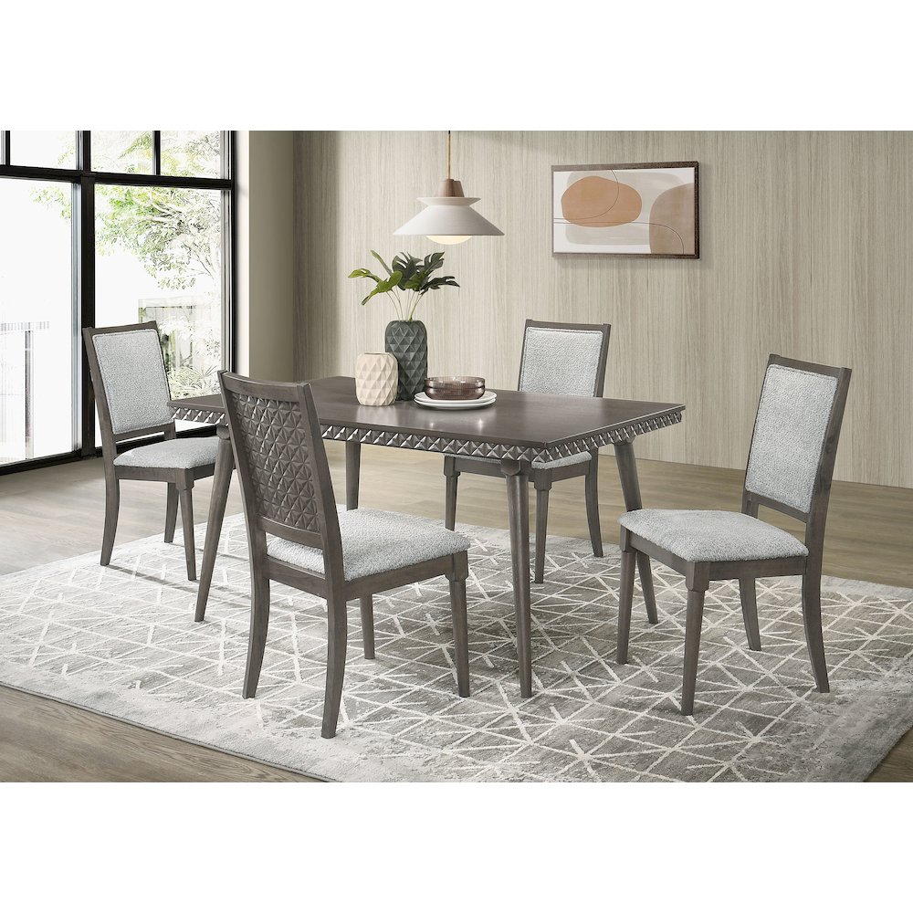 Perkins Dark Brown Upholstered Dining Side Chair (Set of 2). Picture 13