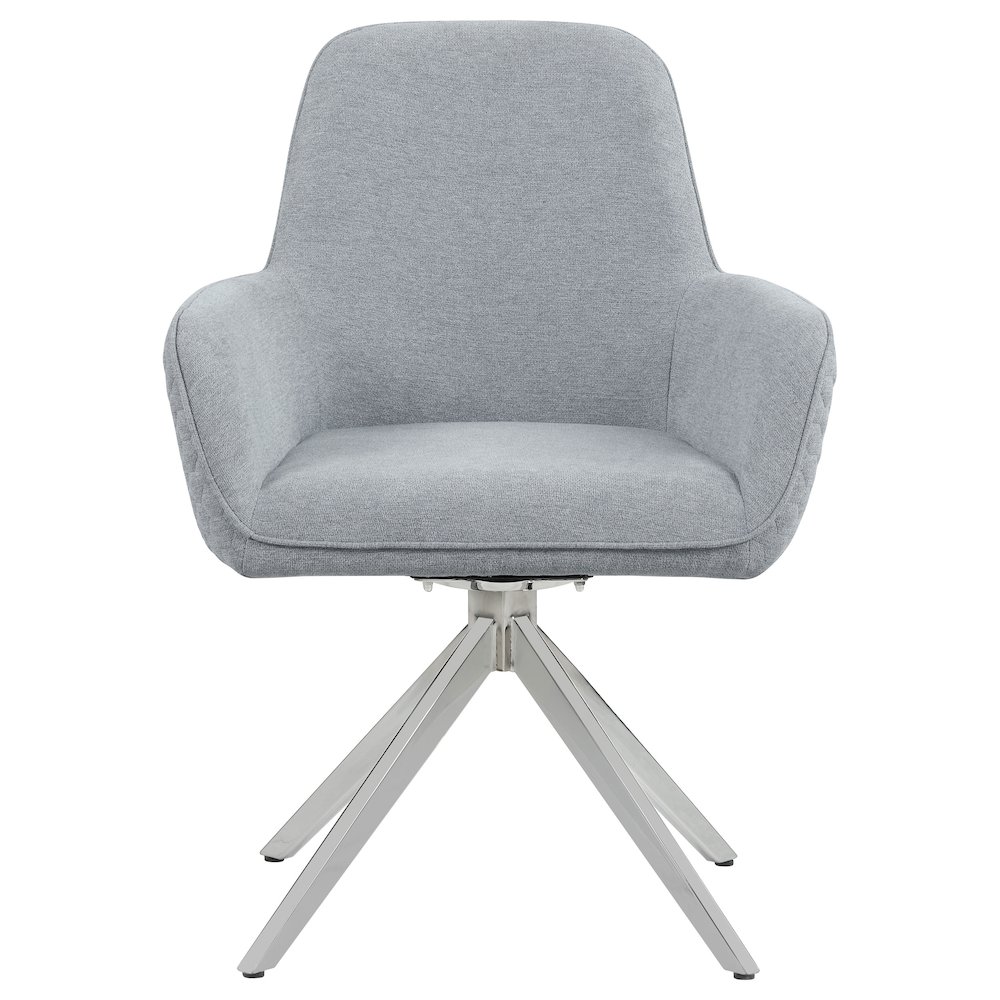 Light Grey and Chrome Flare Arm Side Chair. Picture 3