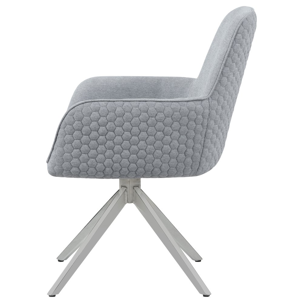 Light Grey and Chrome Flare Arm Side Chair. Picture 5