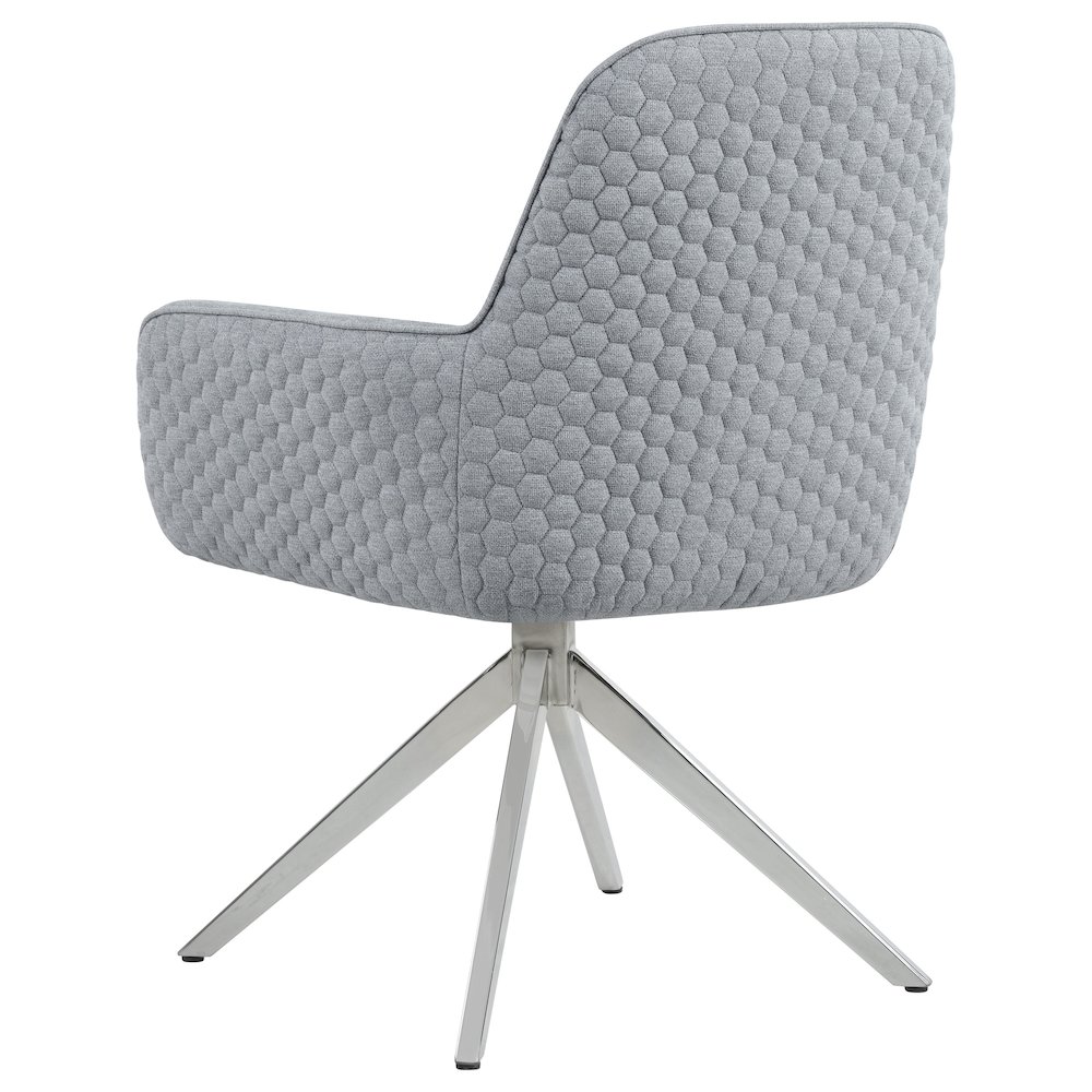 Light Grey and Chrome Flare Arm Side Chair. Picture 6