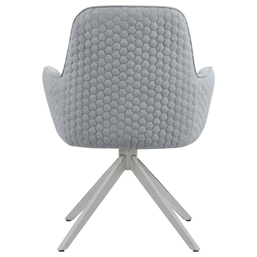 Light Grey and Chrome Flare Arm Side Chair. Picture 7