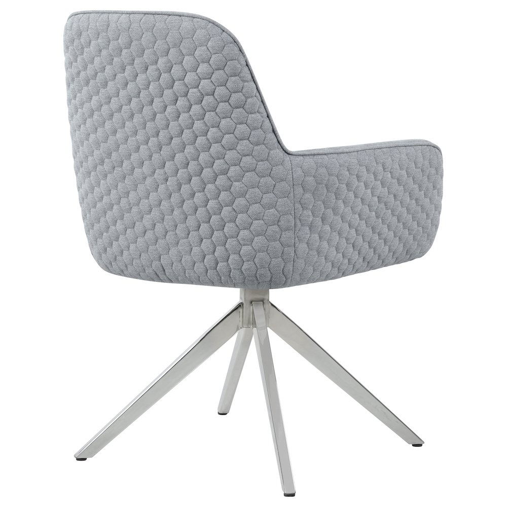 Light Grey and Chrome Flare Arm Side Chair. Picture 8