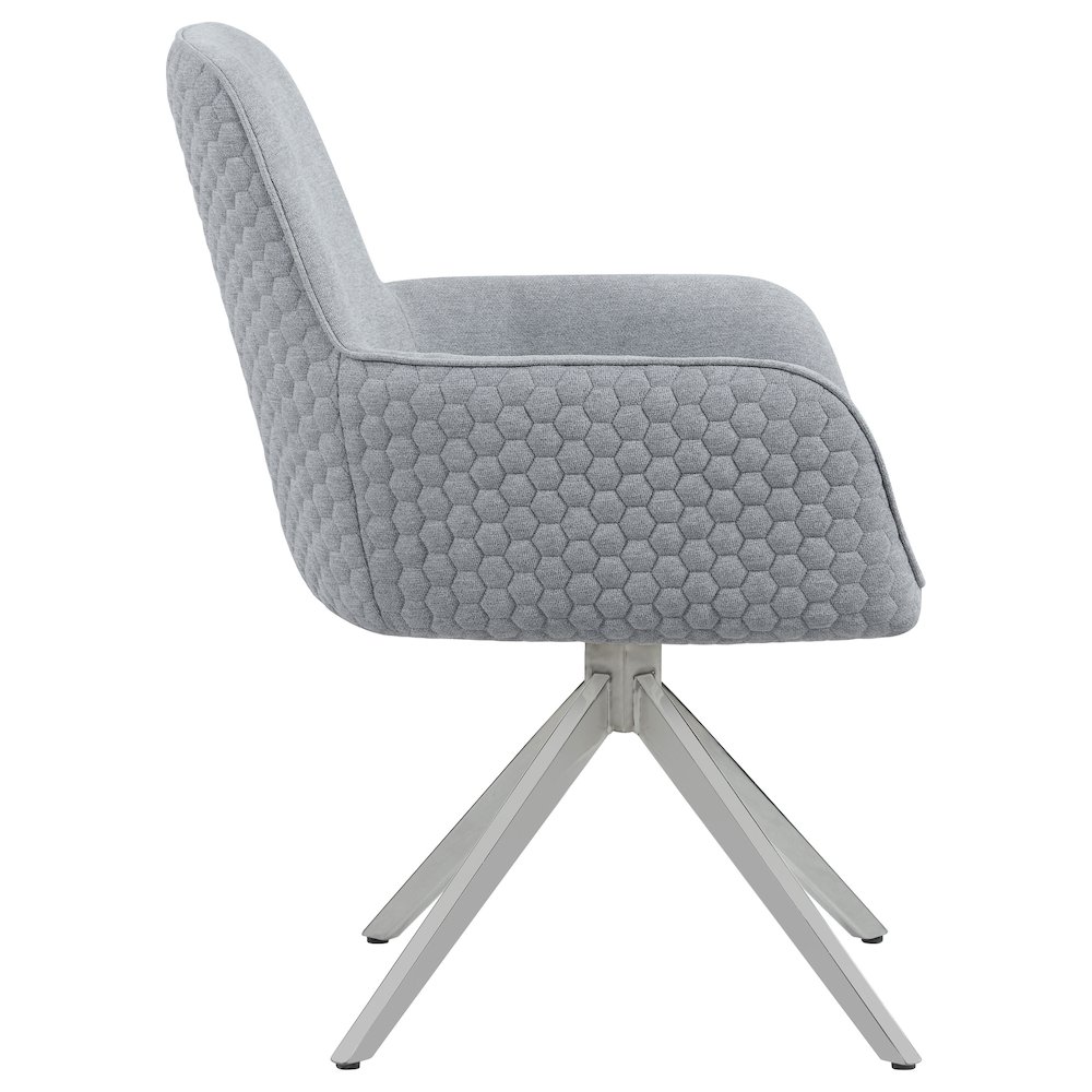 Light Grey and Chrome Flare Arm Side Chair. Picture 9