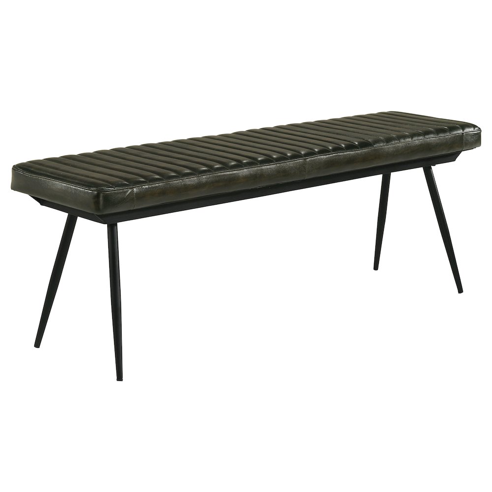 Upholstered Tufted Cushion Side Bench. Picture 2