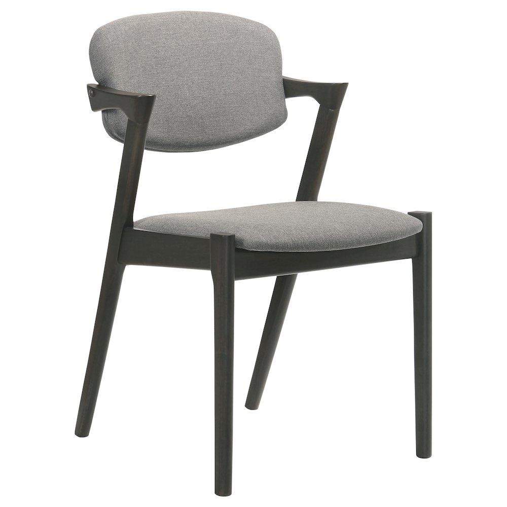 Brown Grey and Black Upholstered Dining Chairs (Set of 2). Picture 3